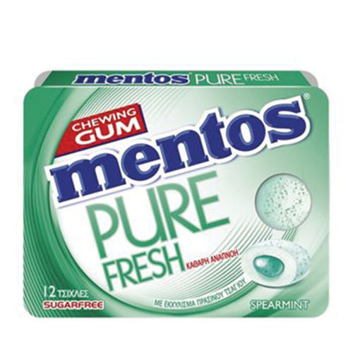 Product Mentos Τσίχλες Pure Fresh Spearmint Χωρίς Ζάχαρη 18g base image