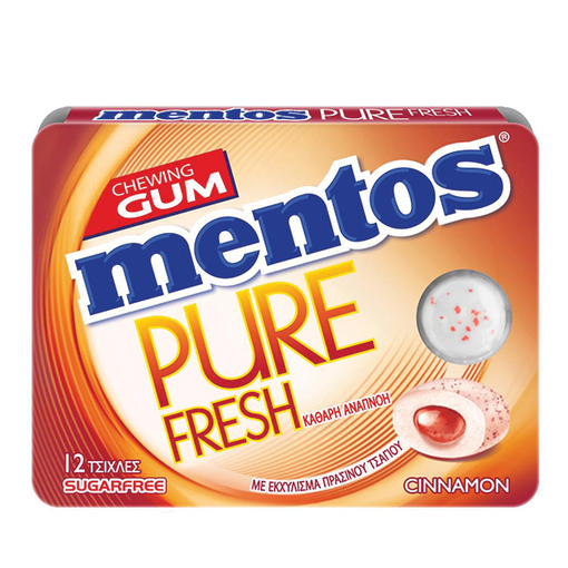 Product Mentos Τσίχλες Pure Fresh Cinnamon Χωρίς Ζάχαρη 18g base image