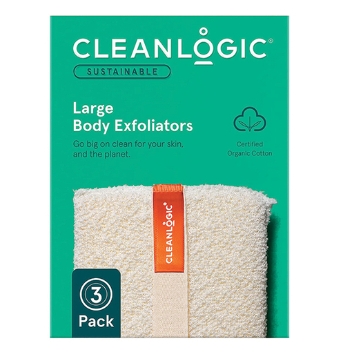 Product Cleanlogic Sustainable Large Body Exfoliators Set of 3 Assorted Colors base image