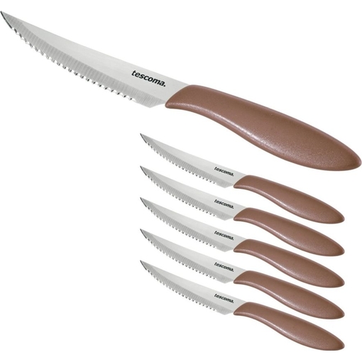 Product Tescoma Σετ 6 Μαχαιριών Steak Ανοξείδωτα Presto 12cm Καφέ base image