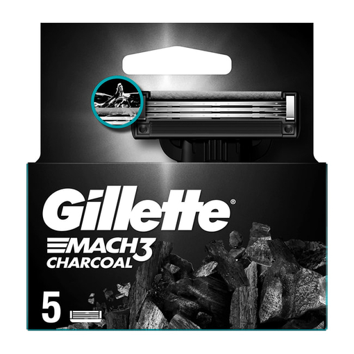 Product Gillette Replacement Shaver Heads Mach3 Charcoal 5pcs base image