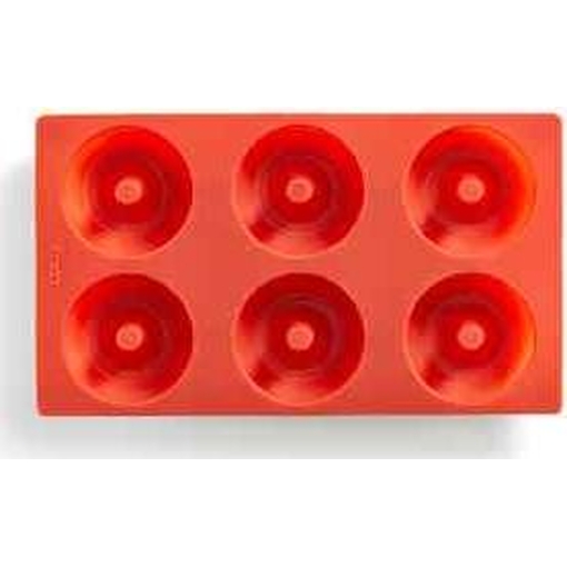 Product Lékué Φόρμα για Ντόνατς Σιλικόνης Platinum 30x18cm 6τμχ. Κόκκινη base image