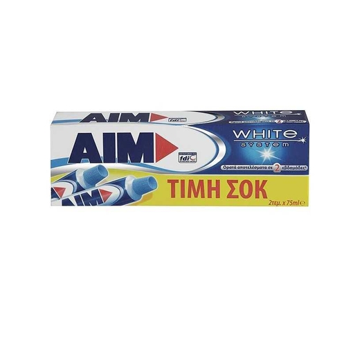 Product AIM Οδοντόκρεμα White System 75ml | Πακέτο Προσφοράς Συσκευασία 1+1 base image