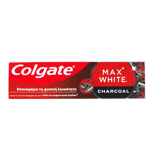 Product Colgate White Max Charcoal Οδοντόκρεμα Λεύκανσης με Άνθρακα 75ml base image
