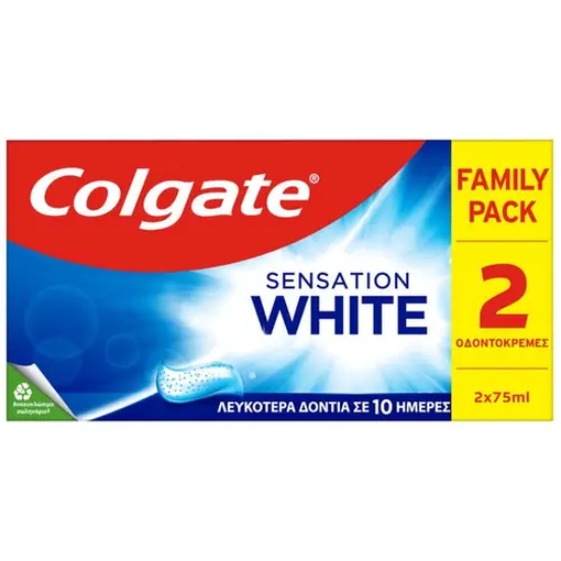 Product Colgate Sensation White Οδοντόκρεμα Λεύκανσης 2x75ml base image