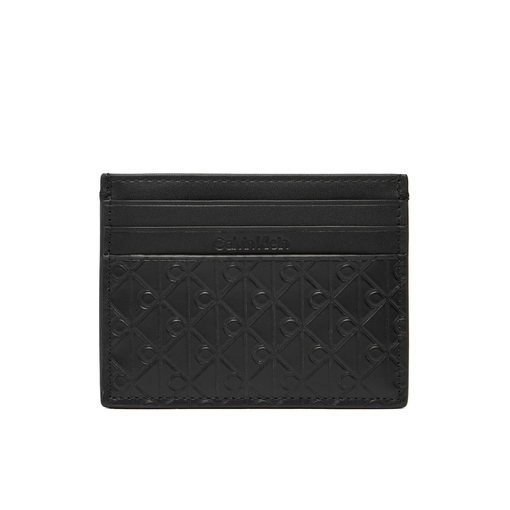 Product Calvin Klein Unisex Μικρή Δερμάτινη Θήκη Πιστωτικών Καρτών Embossed Emblem Μαύρη base image