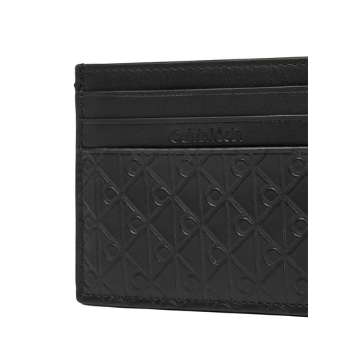 Product Calvin Klein Unisex Μικρή Δερμάτινη Θήκη Πιστωτικών Καρτών Embossed Emblem Μαύρη base image