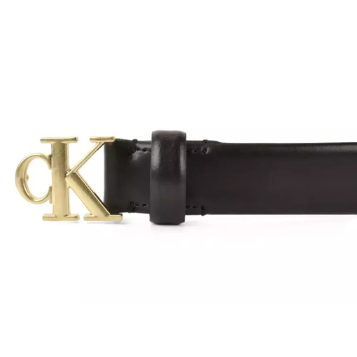 Product Calvin Klein Γυναικεία Λεπτή Δερμάτινη Ζώνη Με Μεταλλικό Logo Buckle 30mm Μαύρη 90cm base image