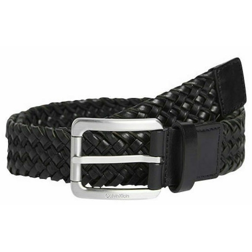Product Calvin Klein Ανδρική Μεσαίου Φάρδους Δερμάτινη Ζώνη Πλεκτή CK Bold 35mm Μαύρη 105cm base image
