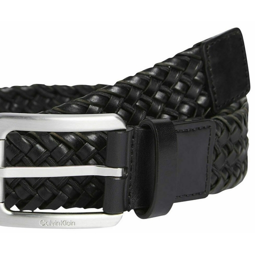 Product Calvin Klein Ανδρική Μεσαίου Φάρδους Δερμάτινη Ζώνη Πλεκτή CK Bold 35mm Μαύρη 105cm base image