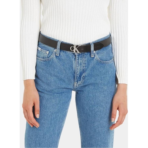 Product Calvin Klein Jeans Γυναικεία Μεσαία Ζώνη Round Mono Reversible από Απομίμηση Δέρματος Μαύρη 95cm base image