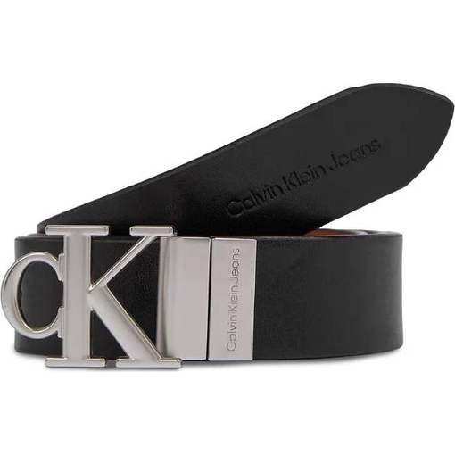 Product Calvin Klein Jeans Γυναικεία Μεσαία Ζώνη Round Mono Reversible από Απομίμηση Δέρματος Μαύρη 100cm base image