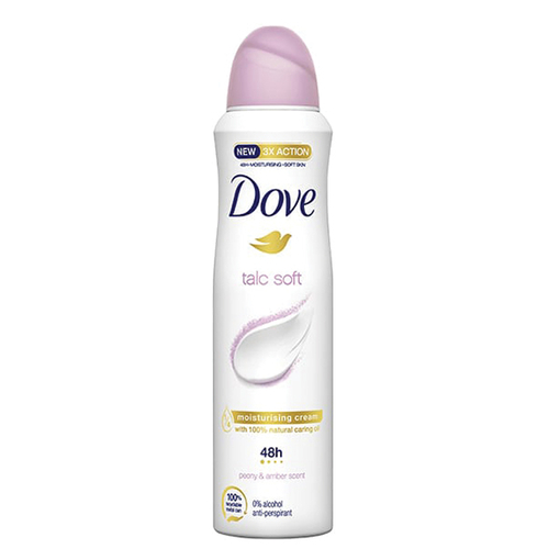 Product Dove deo Talc Soft deodorant Spray 150ml base image