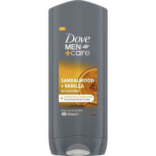 Product Dove Men+Care Sandalwood & Vanilla Shower Gel Ανδρικό Αφρόλουτρο 400ml base image