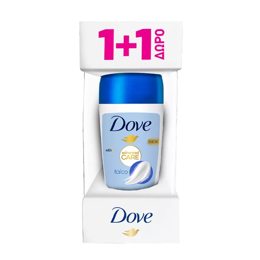 Product Dove Advanced Talc Roll-On Αποσμητικό 50ml | Πακέτο Προσφοράς Συσκευασία 1+1 base image