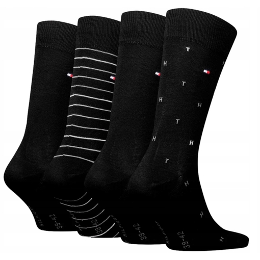 Product Tommy Hilfiger Ανδρικές Κάλτσες TH Σετ 4τμχ σε Κουτί Δώρου - Μαύρο base image