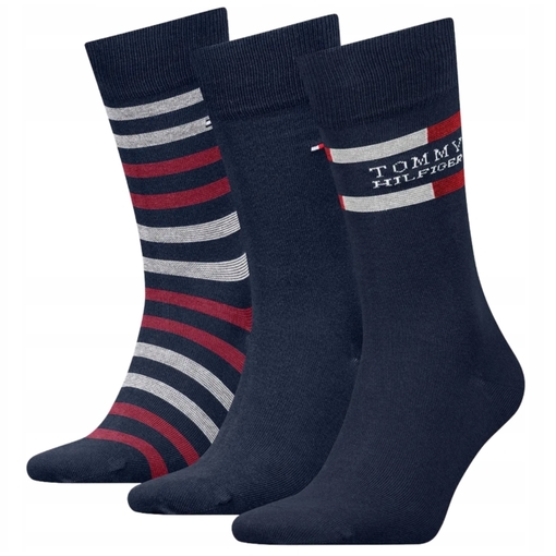 Product Tommy Hilfiger Ανδρικές Κάλτσες TH Σετ 3τμχ σε Κουτί Δώρου - Μαύρο/Κόκκινο base image