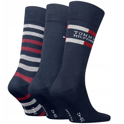 Product Tommy Hilfiger Ανδρικές Κάλτσες TH Σετ 3τμχ σε Κουτί Δώρου - Μαύρο/Κόκκινο base image