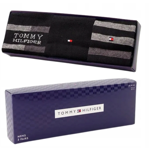 Product Tommy Hilfiger Ανδρικές Κάλτσες TH Σετ 3τμχ σε Κουτί Δώρου - Μαύρο base image
