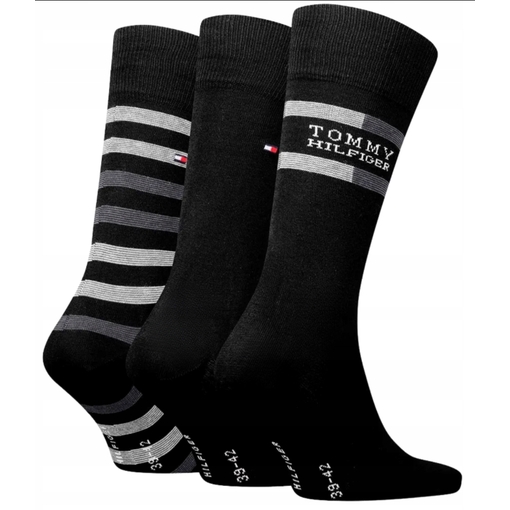 Product Tommy Hilfiger Ανδρικές Κάλτσες TH Σετ 3τμχ σε Κουτί Δώρου - Μαύρο base image