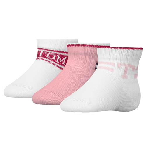 Product Tommy Hilfiger Βρεφικές Κάλτσες TH Σετ 3τμχ - Άσπρο/Ροζ base image