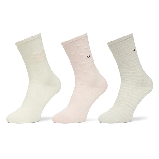 Product Tommy Hilfiger Γυναικείες Κάλτσες TH Σετ 3τμχ σε Κουτί Δώρου - Άσπρο/Ροζ base image