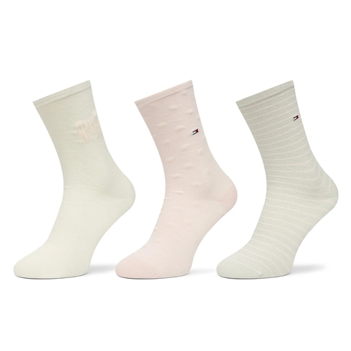 Product Tommy Hilfiger Γυναικείες Κάλτσες TH Σετ 3τμχ σε Κουτί Δώρου - Άσπρο/Ροζ base image