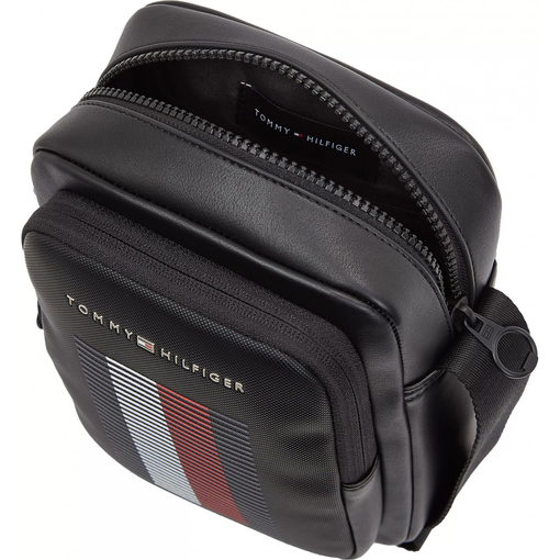 Product Tommy Hilfiger Men's TH Bag Foundation Pique Mini Reporter Bag Black base image