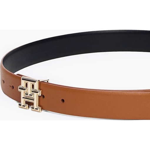 Product Tommy Hilfiger Γυναικεία Μικρή Δερμάτινη Ζώνη Διπλής Όψεως TH Rev Monogram 3.0 Ταμπά/Μαύρη 85cm base image