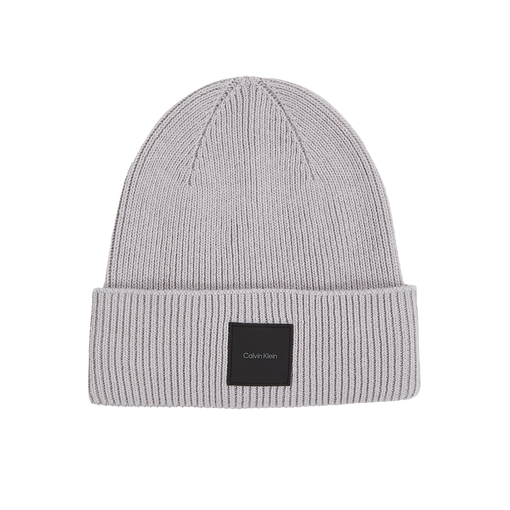 Product Calvin Klein Men's Cotton/Wool Fine Rib Beanie Grey base image