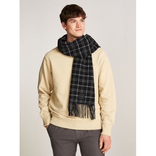 Product Calvin Klein Men's Mini Check Wool Scarf Black base image