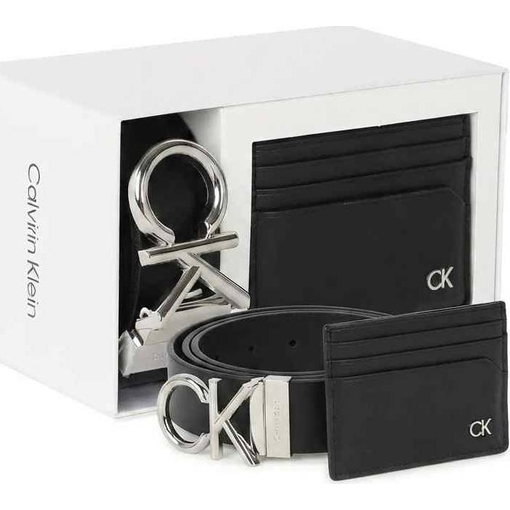 Product Calvin Klein Men's Medium Belt & Business Card Holder Set Black base image