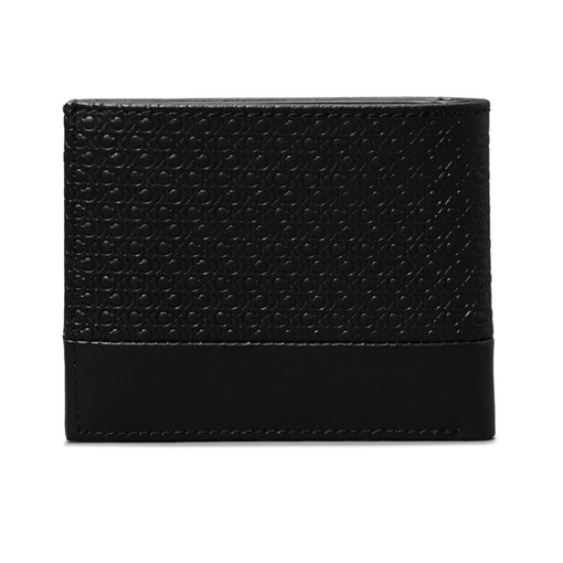 Product Calvin Klein Men's Wallet Logo Leather RFID Billfold Wallet Vertical Lines Messenger S Black base image