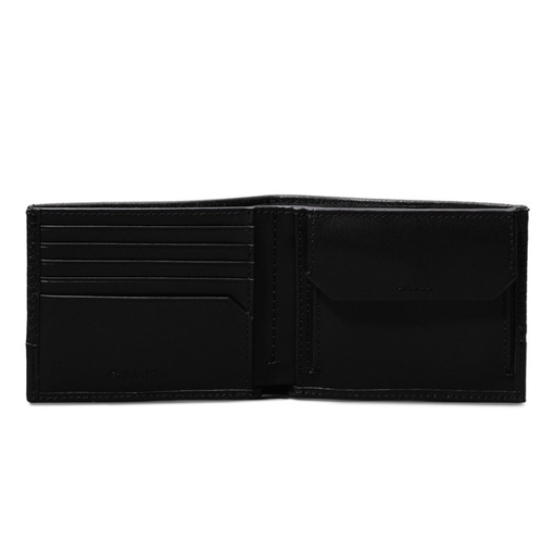 Product Calvin Klein Men's Wallet Logo Leather RFID Billfold Wallet Vertical Lines Messenger S Black base image