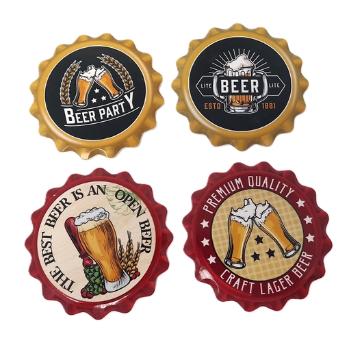 Product Σετ 4 Σουβέρ Beer Με Βάση Κεραμικά 11x11εκ base image