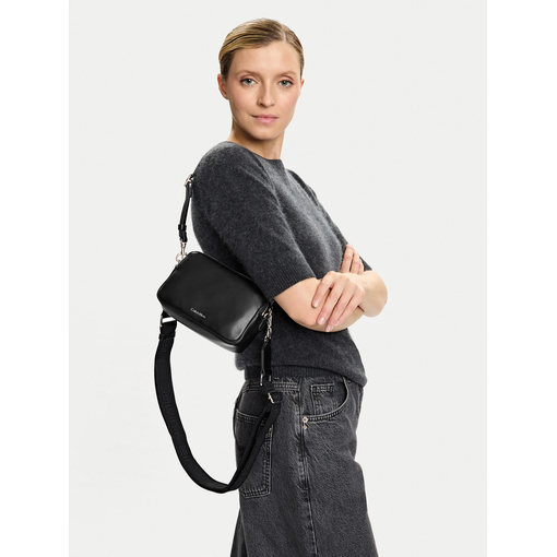 Product Calvin Klein Women's Small Handbag Webbing Double Strap Camera Bag Black base image