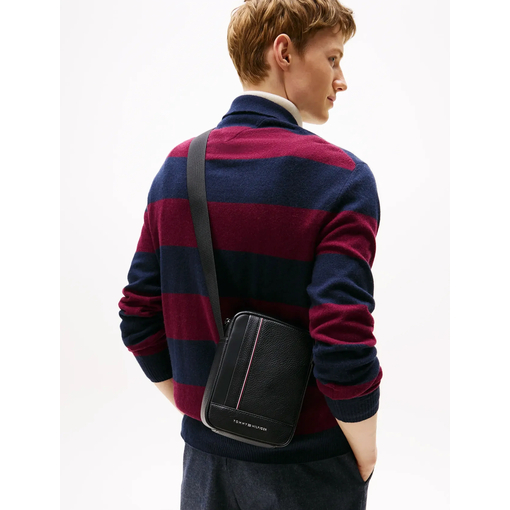Product Tommy Hilfiger Men's Small TH Central Mini Reporter Bag Black base image