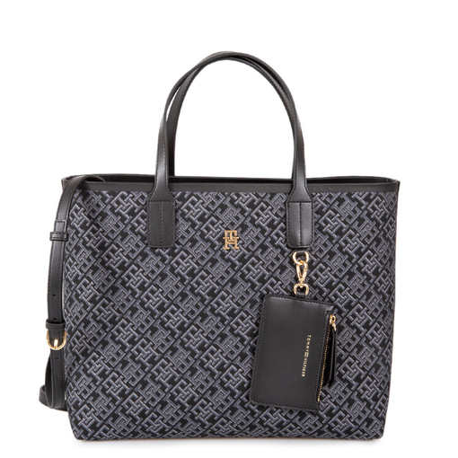Product Tommy Hilfiger Γυναικεία Μεγάλη Τσάντα Satchel TH Icon Jacquard Μαύρη base image