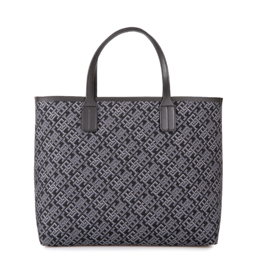 Product Tommy Hilfiger Γυναικεία Μεγάλη Τσάντα Satchel TH Icon Jacquard Μαύρη base image