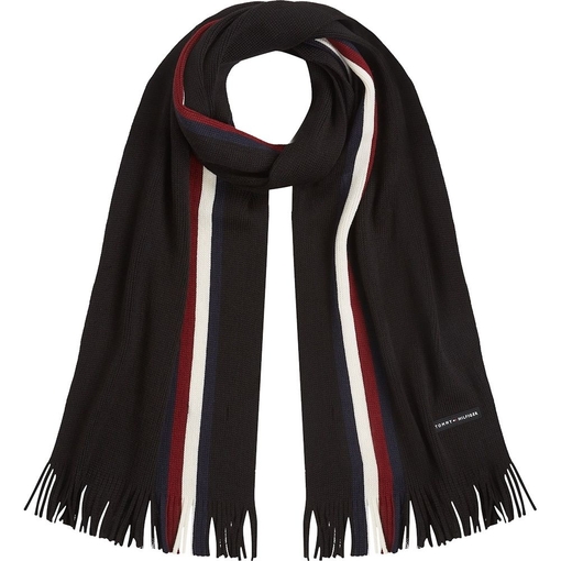 Product Tommy Hilfiger Ανδρικό Μακρύ Κασκόλ Heritage Signature Ρίγα Μαύρο base image