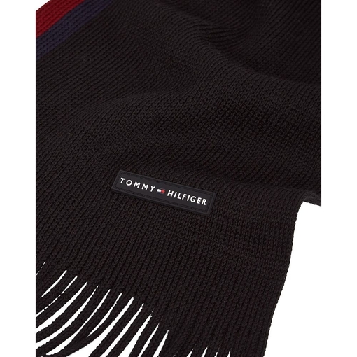 Product Tommy Hilfiger Ανδρικό Μακρύ Κασκόλ Heritage Signature Ρίγα Μαύρο base image