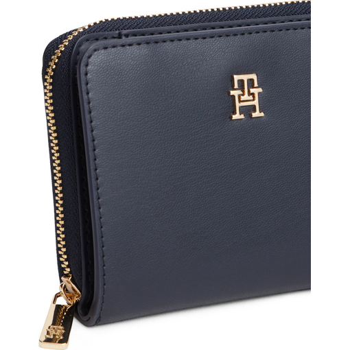 Product Tommy Hilfiger Women's Medium Wallet TH Icon Medium Zip-Around Flap Dark Blue base image
