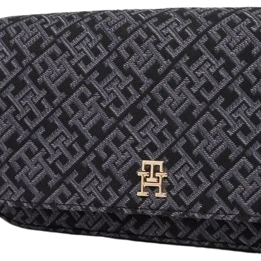 Product Tommy Hilfiger Γυναικεία Μικρή Τσάντα Crossbody TH Icon Conversational Crossover Μαύρη base image