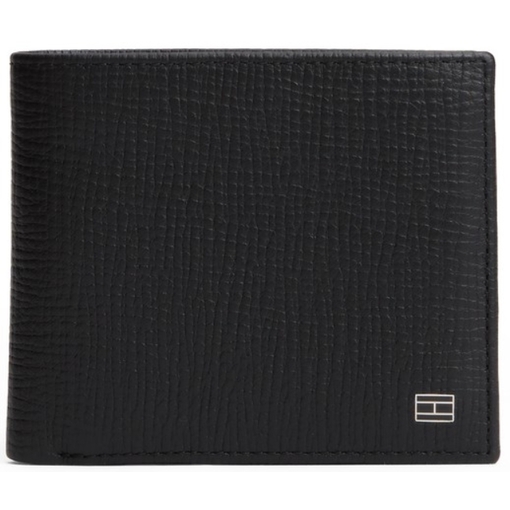 Product Tommy Hilfiger Ανδρικό Δερμάτινο Πορτοφόλι Δίπτυχο TH Woven Texture CC Flap & Coin Μαύρο base image