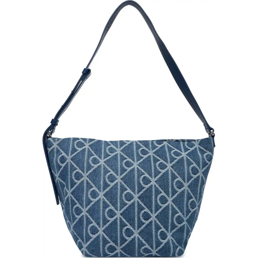 Product Calvin Klein Women's Large Emblem All Over Print Denim Bucket Bag Blue base image