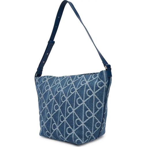 Product Calvin Klein Women's Large Emblem All Over Print Denim Bucket Bag Blue base image