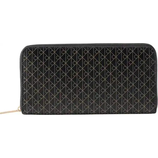 Product Calvin Klein Women's Large Emblem All Over Print Long Zip Around Wallet Black base image