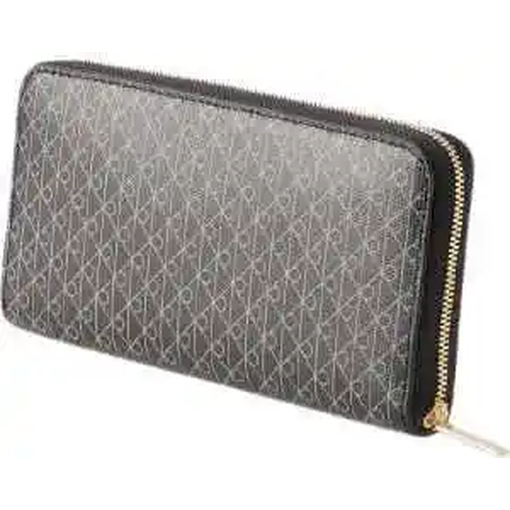 Product Calvin Klein Women's Large Emblem All Over Print Long Zip Around Wallet Black base image