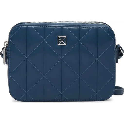 Product Calvin Klein Women's Small Bag Quilted Double Zip Camera Bag Blue base image