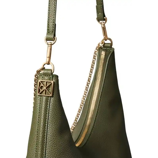 Product Calvin Klein Women's Small Shoulder Bag Emblem Pebble Green base image